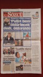 Sözcü Gazetesi 1 Mayıs 2015 Atatürk'ün Önünde Teslimiyet Anlaşması,AKP CHP'yi Kapattıracak,Yaşar Kemal'i Kaybettik,Kulübede Altın Buldu,Şampiyonluk Coşkusu Gibi,Kocaman Darbe,Fener'e Dost Kazığı,Kaza İstemiyorum,Yanal Gidiyor,TFF'ye Maçımızı Öne Alın Başvurusu