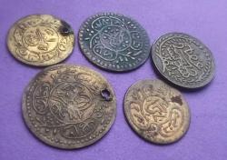 Efemera - OSMANLI DÖNEMİ (1808-1912) 5 FARKLI PENEZ PARA LOTU - kitantik - kitaLog