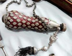 BARUTLUK, OSMANLI  ALPAGA BARUTLUK, MUHTEŞEM İŞÇİLİKLİ  YÜKSEK KONDÜSYONU OLAN KOLEKSİYONLUK BARUTLUK.