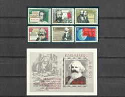 ALMANYA DDR 1983 KARL MARX PUL + BLOK TAM SET MNH