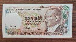 BEŞ BİN (5000)TÜRK LİRASI 7. EMİSYON 4. TERTİP ÇİL++ H84 377658