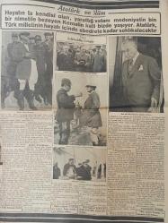 Cumhuriyet Gazetesi - Newspaper - Orijinal - 11 İkinciteşrin 1938 - 11 Kasım 1938 - 11 November 1938 -Büyük Milli Matemimiz - Onu kaybetmiş olmanın ıstırabı - Meclis bugün toplanıyor - Büyük Şefin ölümü önünde - Yeni Cumhurreisi intihabı ruznamenin yegâne maddesini teşkil etmektedir. - Başvekil Ankara'da - Atatürk'ün hayatı - Büyük Şefin hayatı baştanbaşa muvaffakiytler, zaferler ve mucizelerle doludur. Atatürk Yalova'da bir isitrahat anında -