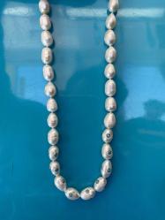 Firuze Taşlı Barok İncili Tasarım Gümüş Kolye