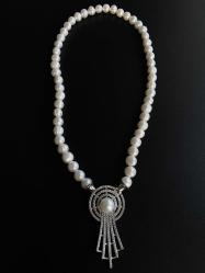 Sabah Güneşi İncili gümüş Gerdanlık Kolye