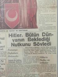 Orijinal Tan Gazetesi - 31 2 nci Kanun 1937 - 31 Ocak 1937 - 31 January 1937 - Teşkilatı Esasiye Kanunundan çok mühim değişmeler - Hatay'da sükun - Başvekil İnönü'nün imzasıyla Meclise 150 imzalı bir takrir verildi - Rüştü Aras üç mülakat yapacak - Hitler, Bütün dünyanın beklediği nutkunu söyledi - Hitlerin Nutku ve intibalar - Bugün Hatay zaferini kutluyoruz - Romanda dış bakanı Antonesko - Heybelide bir liman yapılacak - Posta, telgraf konseyi dağıldı - Şoförler Arasındaki ihtilaf - Yeni yolcu salonu nerede kurulacak - Vesaiti nakliyenin geçeceği yolları - Şüpheli bir ölüm hadisesi - Rumen vapuru kurtarılamadı - Sigorta Prodüktörleri - Çekler buğday satıyorlar -