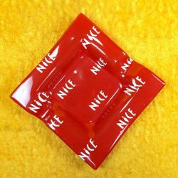 VINTAGE FRANSA NICE HATIRASI KIRMIZI RENKLİ CAM KÜL TABLASI