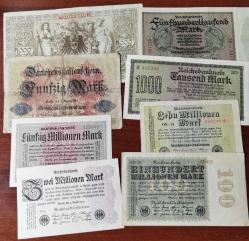 24 adet alman avusturya karışık yabancı kağıt para banknot lotu