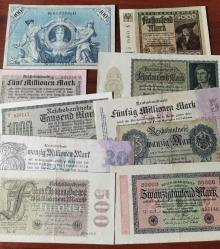 24 adet alman avusturya karışık yabancı kağıt para banknot lotu