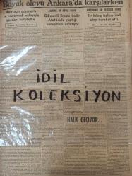 Orijinal Ulus Gazetesi - Newspaper - 21 Sonteşrin 1938 - 21 Kasım 1938 - 21 November 1938 - Ebedî şef Ankara'da - Bütün Ankara göz yaşları arasında Büyük Ata'nın cenazesi önünde ağlıyor - Dün gelen yabancı heyet be kıtalar - Acı hakikat tabut içinde - Vedaların en hazini - Bayrağın gölgesinde - Bir Tabutu huşu içinde takip eden millet - Atatürk inkılaplarını kopya değil, ibdâ etti - Rütenya'da kargaşalık artmaya başladı - Büyük Ölü Ankara'da karşılarken - Nasuhi Baydar - Cemal Kutay - Norveç kraliçesi dün vefat etti - İstanbul'dan Ankara'ya kadar ıstıraplı ve acıklı yolculuk - Amiral Şükür Okan - Celâl Bayar - Büyük ölünün cenazesi Yavuz'da - Ankara'ya memleketin emanet ettiği tabut - Gönüller fatihi Atatürk - Aspirin ilaç reklamı - Nevrozin ilaç reklamı - Biogenine ilaç reklamı - Radyolin diş macunu reklamı -