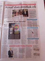 Cumhuriyet Gazetesi - 1 Haziran 2014- Fenerbahçe Başkanı Aziz Yıldırım 3 Temmuz Siyasi Davadır - Gezi'nin Yıldönümü'nde Vahşet - Canlı Yayında Gözaltı - 14 Yerde Yine Sandık Başına