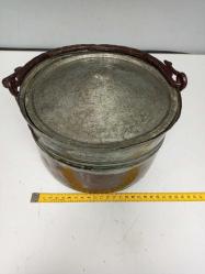 Antika Yüksek Kondisyonda Kapaklı Bakır Helke / Bakraç