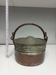 Antika Yüksek Kondisyonda Kapaklı Bakır Helke / Bakraç