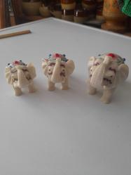 DEKORATİF ÜÇLÜ FİL AİLESİ BİBLO POLYESTER 6 CM