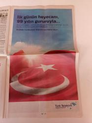 Cumhuriyet Gazetesi - 29 Ekim 2022 - 29 Ekim Cumhuriyet Bayramı - Çağdaşlığın 99. Yılı - Mustafa Kemal Atatürk - İnci Küpeli Kız Tablosuna Saldırı - Beşiktaş Başkanı Ahmet Nur Çebi - Reçete Kemalizm- Akp'den Rant Vizyonlu Kutlama - İşçisiz Olmaz - Hüsnü Bozkurt