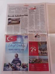 Cumhuriyet Gazetesi - 29 Ekim 2022 - 29 Ekim Cumhuriyet Bayramı - Çağdaşlığın 99. Yılı - Mustafa Kemal Atatürk - İnci Küpeli Kız Tablosuna Saldırı - Beşiktaş Başkanı Ahmet Nur Çebi - Reçete Kemalizm- Akp'den Rant Vizyonlu Kutlama - İşçisiz Olmaz - Hüsnü Bozkurt