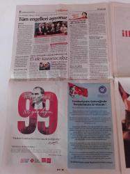 Cumhuriyet Gazetesi - 29 Ekim 2022 - 29 Ekim Cumhuriyet Bayramı - Çağdaşlığın 99. Yılı - Mustafa Kemal Atatürk - İnci Küpeli Kız Tablosuna Saldırı - Beşiktaş Başkanı Ahmet Nur Çebi - Reçete Kemalizm- Akp'den Rant Vizyonlu Kutlama - İşçisiz Olmaz - Hüsnü Bozkurt