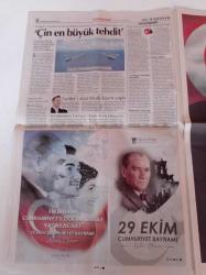 Cumhuriyet Gazetesi - 29 Ekim 2022 - 29 Ekim Cumhuriyet Bayramı - Çağdaşlığın 99. Yılı - Mustafa Kemal Atatürk - İnci Küpeli Kız Tablosuna Saldırı - Beşiktaş Başkanı Ahmet Nur Çebi - Reçete Kemalizm- Akp'den Rant Vizyonlu Kutlama - İşçisiz Olmaz - Hüsnü Bozkurt