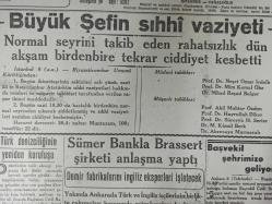 Tıpkı Basım - Cumhuriyet Gazetesi  - Newspaper - 9 İkinciteşrin 1938 - 9 Kasım 1938 - 9 November 1938 - Büyük Şefin sıhhi Vaziyeti - Normal seyrini takib eden rahatsızlık dün akşam birdenbire tekrar ciddiyet kesbetti - Çin - Japon Harbi - Çinliler cephede 400 bin asker tahşid ettiler - İngiliz Kralı dün parlamentoyu açtı - Tramvay ve tünel şirketleri de satın alınıyor - Sümer Bankla Brassert şirketi anlaşma yaptı - Başvekil şehrimize geliyor -