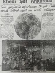 Tıpkı Basım - Cumhuriyet Gazetesi - Newspaper - 21 İkinciteşrin 1938 - 21 Kasım 1938 - 21 November 1938 - Ebedî Şef Ankara'da - Göz yaşlarıyla uğurlanan Büyük Ölü ebedî istirahatgahına tevdi ediliyor - Atamıza son tazim - Atatürk Ankara'nın kucağında - Layemut Atamızın manevî huzurunda - Yavuz'da bulunan kara subaylarımız ecnebi gemilerini selamlıyorlar -