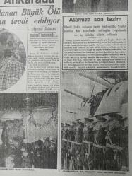 Tıpkı Basım - Cumhuriyet Gazetesi - Newspaper - 21 İkinciteşrin 1938 - 21 Kasım 1938 - 21 November 1938 - Ebedî Şef Ankara'da - Göz yaşlarıyla uğurlanan Büyük Ölü ebedî istirahatgahına tevdi ediliyor - Atamıza son tazim - Atatürk Ankara'nın kucağında - Layemut Atamızın manevî huzurunda - Yavuz'da bulunan kara subaylarımız ecnebi gemilerini selamlıyorlar -