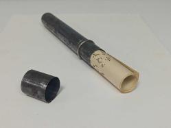 Antika Orjinal Osmanlı Dönem Kubur ve İçinde 2 Yaprak 4 Sayfa El Yazması