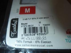 TUTKU ELASTEN İP ASKI BADİ M BEDEN 5 ADET 1 İ BEYAZ 4 Ü SİYAH 100 DE 94 PAMUK