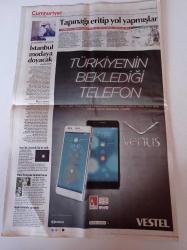 Cumhuriyet Gazetesi - 26 Eylül 2014 - UEFA Bizi Gözetliyor - Tuncel Kurtiz Anılıyor - Hadrian Tapınağı Eritip Yol Yapmışlar - Hitler'in Soyunu Kurutma Planı - Devlet Gözünü Çengelköy'e Dikti - Sıra Geldi Karma Eğitme - Kültür Müşteşarından Ambargo