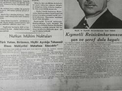 Tıpkı Basım - Dev Boy Fotokopi Kağıdında - Tan Gazetesi - Newspaper - 11 İkinciteşrin 1938 - 11 Kasım 1938 - 11 November 1938 - Mecliste tarihî Gün - İsmet İnönü 348 Reyle ve ittifakla Reisicumhur intihap edildi - Yeni Reisimiz yemin etti, Atatürk'ü saygı ile andı ve Mühim bir Nutuk söyledi - Kıymetli Reisicumhurumuzun şan ve şeref dolu hayatı - Kemal Atatürk, ve Atatürk adı Sevgi ve hürmet içinde Ebedî olarak yaşayacaktır -