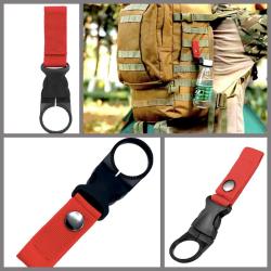 OMENİV'DEN KIRMIZI SIRT ÇANTASI KEMER İÇİN SULUK PET SU ŞİŞESİ TAŞIMA APARATI OUTDOOR KAMP AV