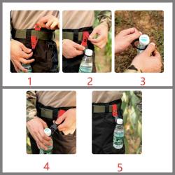 OMENİV'DEN KIRMIZI SIRT ÇANTASI KEMER İÇİN SULUK PET SU ŞİŞESİ TAŞIMA APARATI OUTDOOR KAMP AV