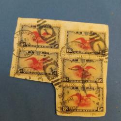 P11--13---- 1938 AMERİKA DAMGALI AİL MAİL 6C POSTA PULLARI