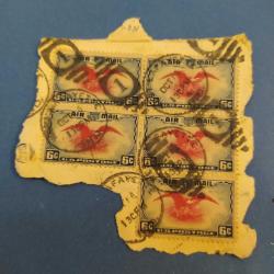 P11--13---- 1938 AMERİKA DAMGALI AİL MAİL 6C POSTA PULLARI