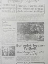 Tıpkı Basım - Dev Boy Fotokopi Kağıdında - Son Telgraf Gazetesi - Newspaper - 1 İkinciteşrin 1937 -  1 Kasım 1937 - 1 November 1937 - Atatürk bugünkü nutuklarıyla yeni kabinenin programının esasını ve Türk Milletinin yeni vazife hamlelerini veriyorlar - Bir İngiliz gemisinin daha bastırılması aradaki gerginliği çoğalttı - Suriye'deki feyezan felâketi - İtalya- Japonlar - Almanya ittifakı yakında imzalanıyor - Seyyar esnaflık - General Metaksas ve Stoyadinoviç -