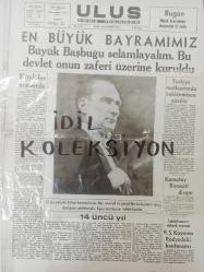 Tıpkı Basım - Dev Boy Fotokopi Kağıdında - Ulus Gazetesi - Newspaper - 29 İlkteşrin 1937 -  29 Ekim 1937 - 29 October 1937 - En büyük bayramımız büyük başbuğu selamlayalım. Bu devlet onun zaferi üzerine kuruldu - Köylüler arasında - Türkiye matbuatında beklenmiyen yazılar - Kamutay Riyaseti divanı - İnkilabımızın yüksek manası - B.Ş. Kaya'nın radyodaki konferansı - 14 üncü yıl -