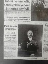 Tıpkı Basım - Dev Boy Fotokopi Kağıdında - Ulus Gazetesi - Newspaper - 11 Sonteşrin 1938 - 11 Kasım 1938 - 11 November 1938 - Büyük millet meclisinde tarihî toplantı - Mebuslar Atatürk için 5 dakika sükut ettiler, bu müddet zarfında sade hıçkırık işitiliyordu - İsmet İnönü ittifakla ve alkışlarla Cumhurreisi seçildi - Büyük millet meclisinde - Sayın İnönü'nün nutuklarını  söylüyorlar - Kabinenin teşkili tekrar Celâl Bayar'a tevdi olundu -