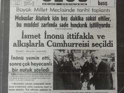 Tıpkı Basım - Dev Boy Fotokopi Kağıdında - Ulus Gazetesi - Newspaper - 11 Sonteşrin 1938 - 11 Kasım 1938 - 11 November 1938 - Büyük millet meclisinde tarihî toplantı - Mebuslar Atatürk için 5 dakika sükut ettiler, bu müddet zarfında sade hıçkırık işitiliyordu - İsmet İnönü ittifakla ve alkışlarla Cumhurreisi seçildi - Büyük millet meclisinde - Sayın İnönü'nün nutuklarını  söylüyorlar - Kabinenin teşkili tekrar Celâl Bayar'a tevdi olundu -
