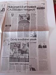 Cumhuriyet Gazetesi - 26 Ocak 2018 - Arda Turan - Vagner Love Geliyor - Haftanın Maçı Ali Palabıyık'ın - Jandarma Eşliğinde Rota Gezisi - Solcu Gençlere Ölüm Tehdidi - Hak İhlali Kuyruğu -  Barış Demek Suç Değildir - Batan Bir Gemi Kanal İstanbul