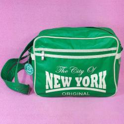 Antika - VINTAGE ROBIN RUTH THE CITY OF NEW YORK YEŞİL RENKLİ OMUZ ASKILI ÇANTA - kitantik - kitaLog
