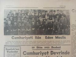Orijinal Cumhuriyet Gazetesi - Newspaper - 29 Ekim 1949 - 29 November 1949 - Büyük Bayramımız Kutlu Olsun - Türkiye'ye Yeni Askerî Yardım - Halk, Bayramı Heyecan ve Sevinç içinde kutluyor - Feci Uçak Kazası - Atom bombası inhisarının Sonu - Kaçak İnşaat - Istanbul sergisi kapanıyor - Dünyanın En Garip Vergileri - Rüya Tabirleri - Cumhuriyeti ilan eden meclis - Cumhuriyet devrinde yapılan hamleler - Cumhuriyet devrinde yapılanlar ve yapılamayanlar - Atatürk'ten Vecizeler - 26 yıldır başaramadığımız iş deniz ticareti - Kemal Sünnetçioğlu -