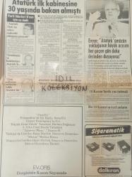 Orijinal Günaydın Gazetesi - Newspaper - 10 Kasım 1983 - 10 November 1983- Atatürk'ün ölüm yıldönümü - Her aileye bir çocuk - Atatürk ve Milli İrade - Cüneyt Arcayürek - Turgut Özal - Kenan Evren - Turgut Sunaalp - Bankalar taze para bekleyişine girdi - Balık avına ara verildi - Yabancı dil bilmeyenin bizde hiç şansı yok - Atatürk İlk kabinesine 30 yaşında bakan almıştı - 10 Kasım'larda yas tutmak - Türk milletinin en büyük talihi Atatürk'tür - Atatürk ve spor - Yüzme ve kürek sporu en büyük tutkusuydu - Sevgi-Yüksel Göynümer - Hava kuvvetlerimizin son emekli kadın subayı: Sevgi Albay- Belçika'da da deprem bizi buldu - İstanbul'da nem oranı artınca doktorlar halkı uyardı -