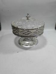 ALMAN GÜMÜŞÜ VE CAMDAN ŞEKERLİK KUTU