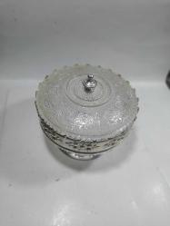 ALMAN GÜMÜŞÜ VE CAMDAN ŞEKERLİK KUTU