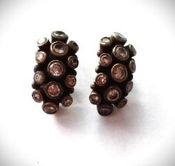 GÜMÜŞ OTANTİK ELMAS TASARIMLI QUARTZ KÜPE