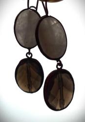 GÜMÜŞ SMOKY TOPAZ VE KRİSTAL QUARTZ (DİŞİ) DAMLA TAŞLI KÜPE