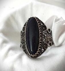 GÜMÜŞ YILDIZ TAŞLI BADEM YÜZÜK 20 NUMARA