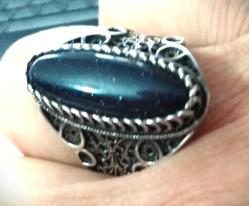 GÜMÜŞ YILDIZ TAŞLI BADEM YÜZÜK 20 NUMARA