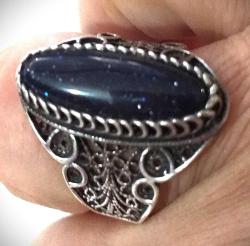 GÜMÜŞ YILDIZ TAŞLI BADEM YÜZÜK 20 NUMARA