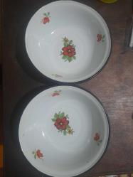 Antika - ÇİNKO EMAYE 23 cm ÇİFT ÇUKUR TABAK sıfır - kitantik - kitaLog