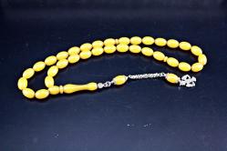 ATEŞ KEHRİBARI GÜMÜŞ PÜSKÜLLÜ  TESBİH ORJİNAL SIFIR (ISIMSIZ RAF