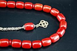 ATEŞ KEHRİBARI GÜMÜŞ PÜSKÜLLÜ  TESBİH ORJİNAL SIFIR (ISIMSIZ RAF